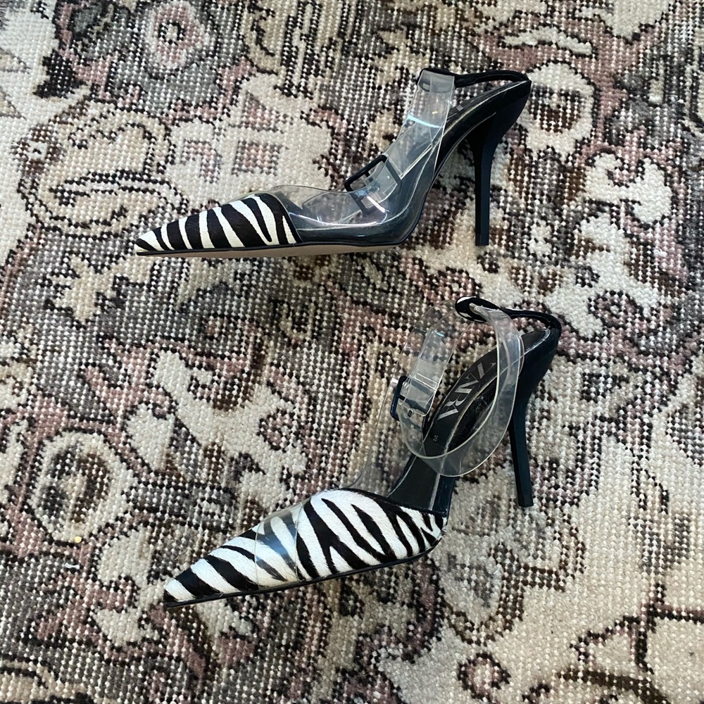 Zara Zebra Print Heels Like New